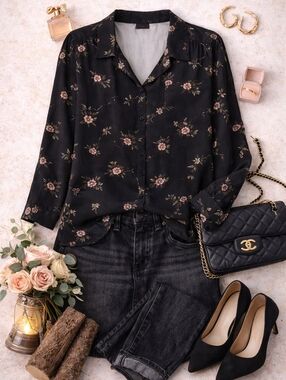 NWT Mevo Concept Floral Button Front Blouse | Size 42 | Made in Turkey